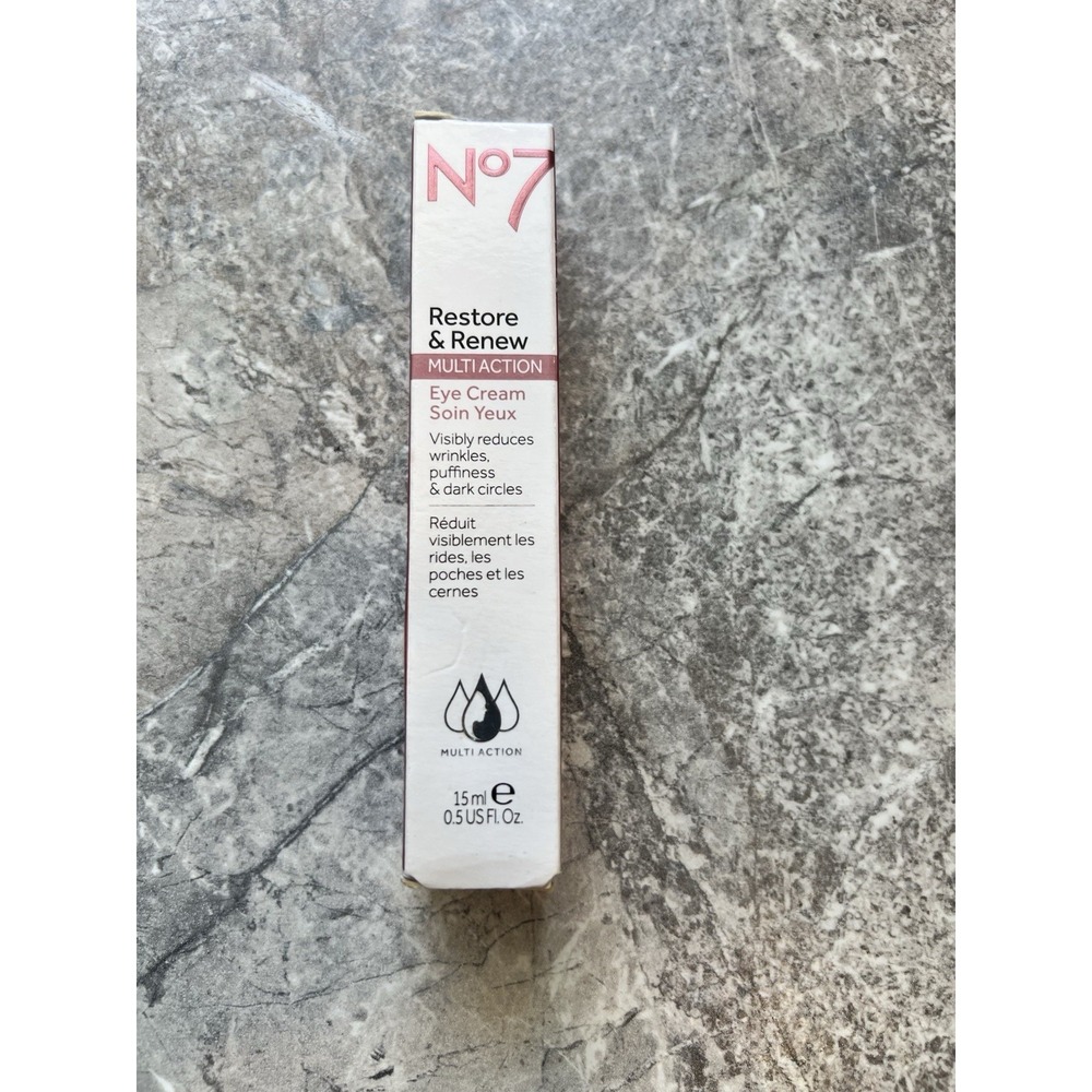 No7 Restore & Renew Multi Action Eye Cream 15ml / 0.5oz NEW Damaged Box